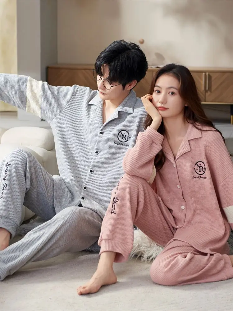 Pyjama Couple Winter Two Piece Set Pajamas for Women Cotton Sleeping Fluffy Loungewear New in Women\'s Sleepwear Underwear man