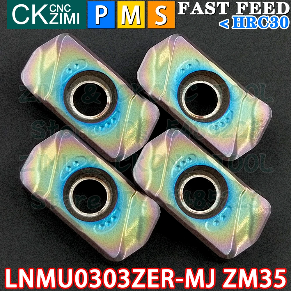 LNMU0303ZER-MJ ZM35 LNMU 0303 ZER MJ inserções de metal duro inserções de fresagem de alimentação rápida CNC torno de metal fresadora ferramenta para fresa de face LNMU03R