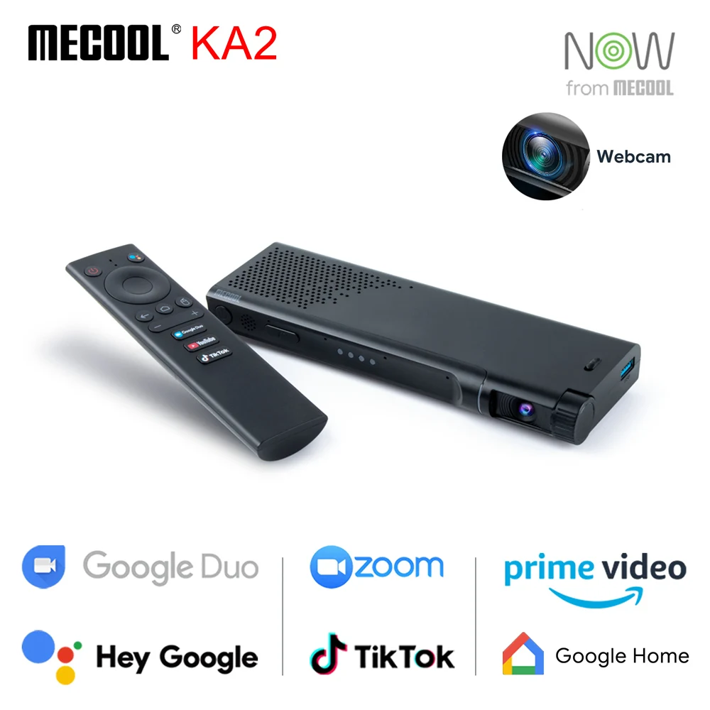 Mecool KA2 Android 10.0 TV Box Amlogic S905X4 Quad Core Google Certifited With 1080P HD Camera For Video Live Calling Meeting