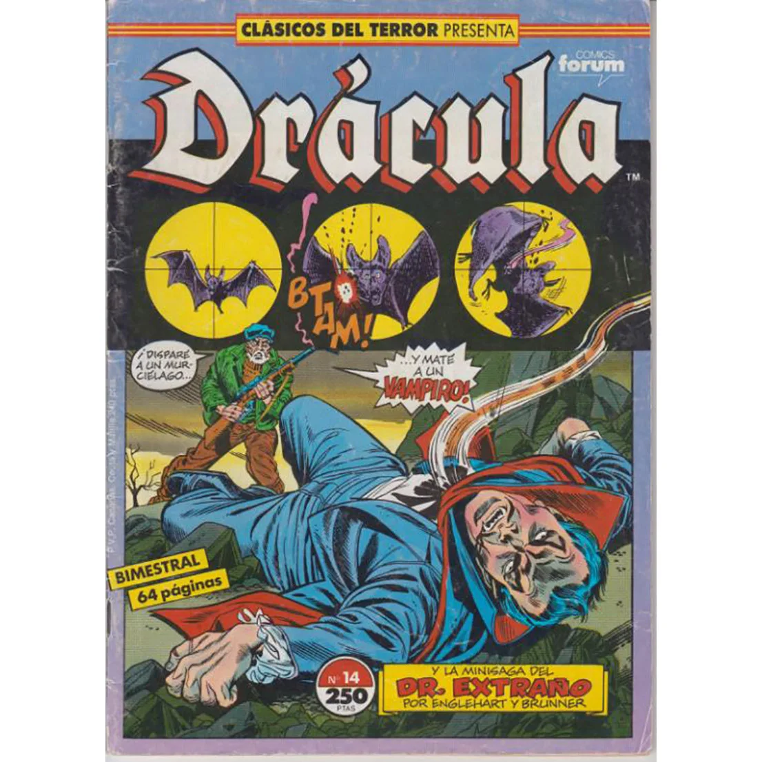 MARVEL, classic of TERROR presents DRACULA N ° 14 , ED. FORUM, 1989 year, author GENE COLAN, Spanish BOOK comic, comic