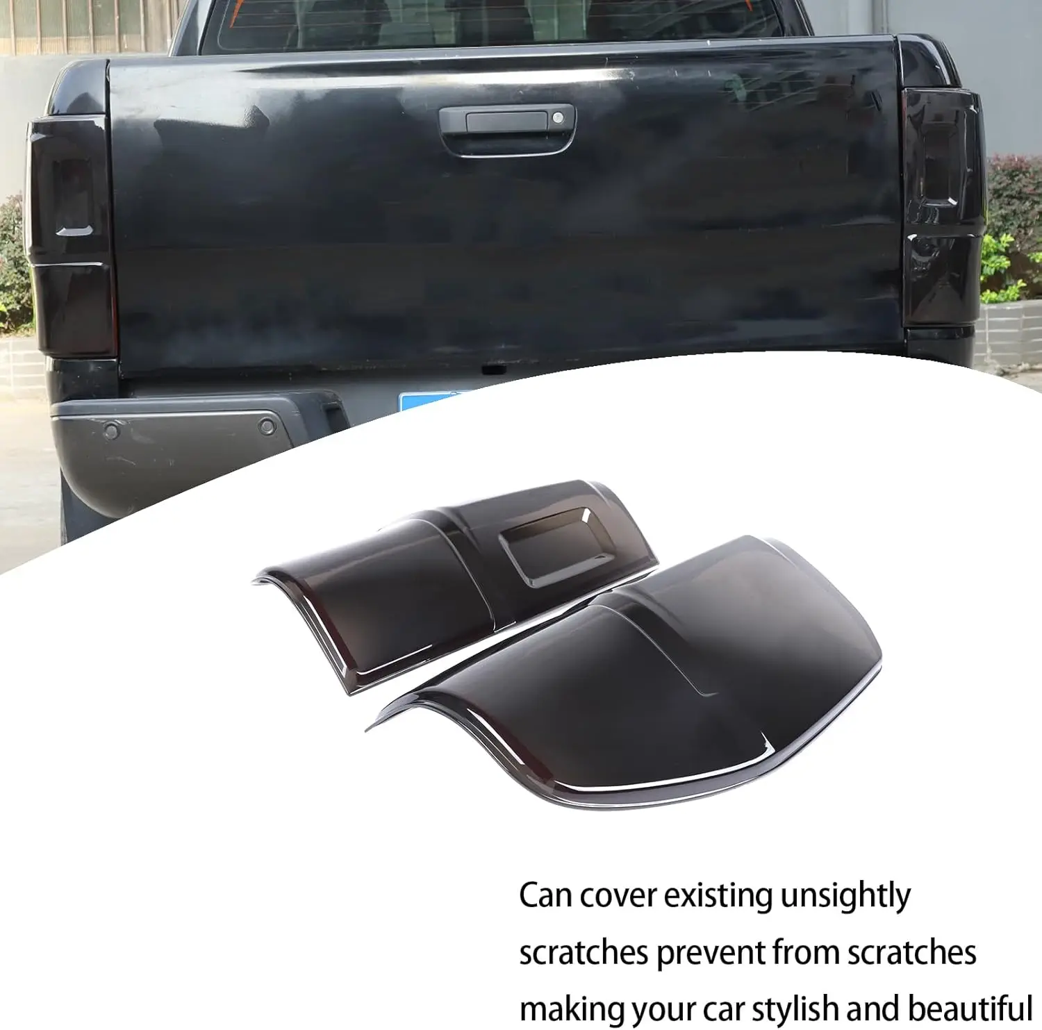 Capa de Luz Traseira Preta em ABS para Ford Ranger Pickup Truck 2015-2022, Acessório Decorativo para Lâmpada de Ré