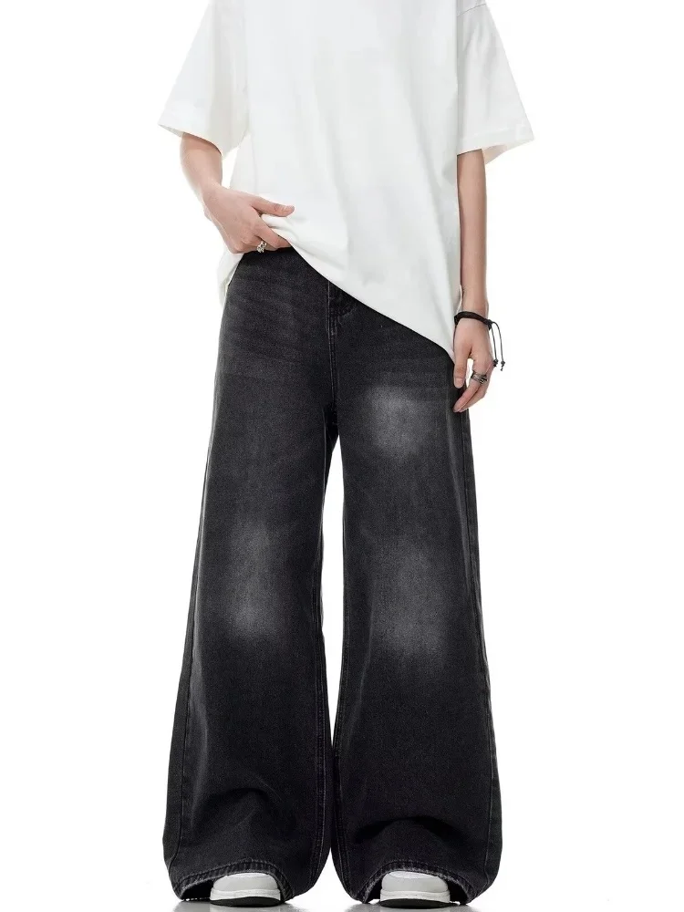 Vintage Black Wide Leg Jeans Women Oversized High Street Korean Fashion Baggy Denim Trousers Grunge Y2k Female Hip Hop Pants — zdjęcie 2