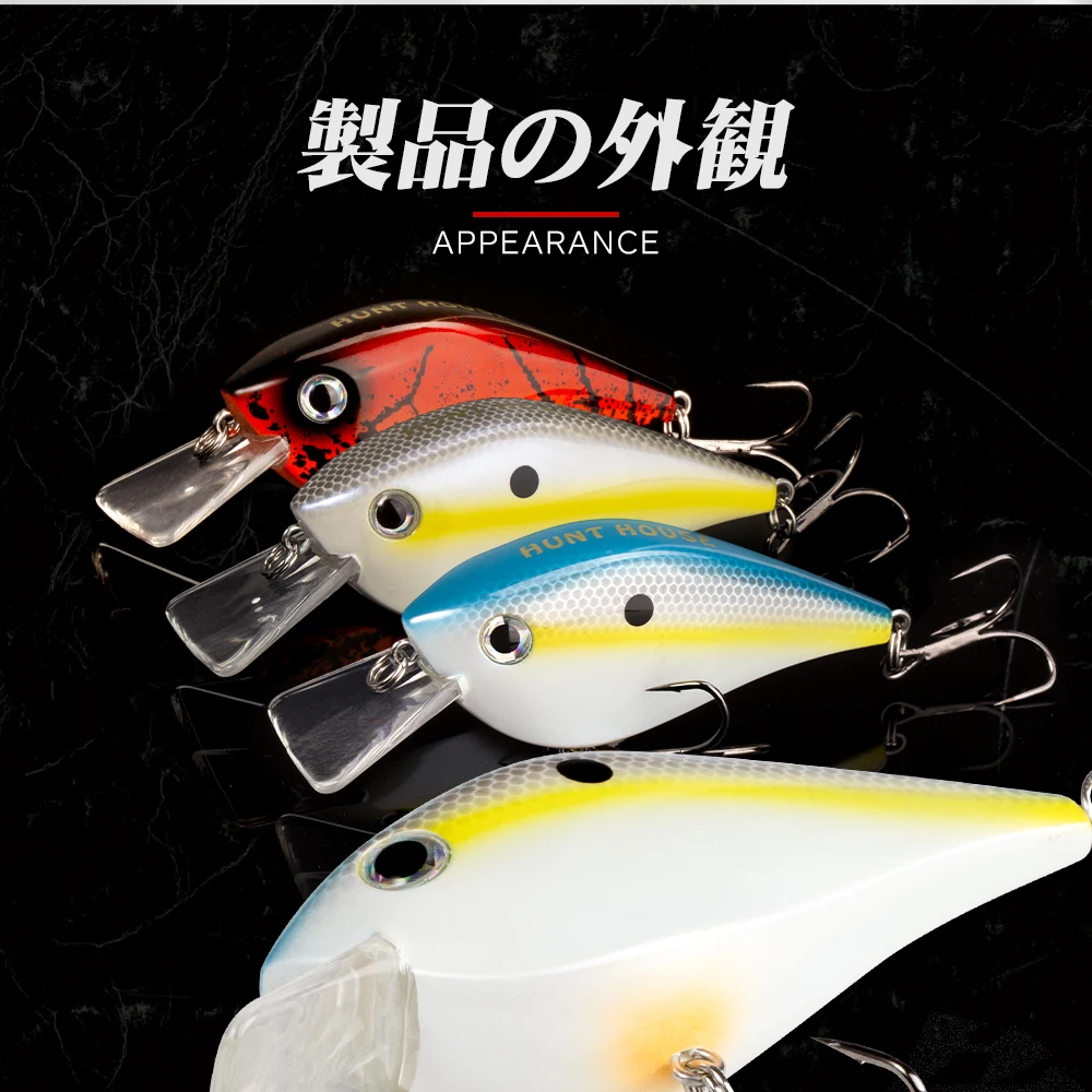 Hunt House Crankbait Angelköder Schwimmend 65mm/16,5g Swimbait für Forelle, Barsch, Hecht, Hechtbarsch KVD 2,5 Squarebill Künstlicher Köder LW902 – Detail 5