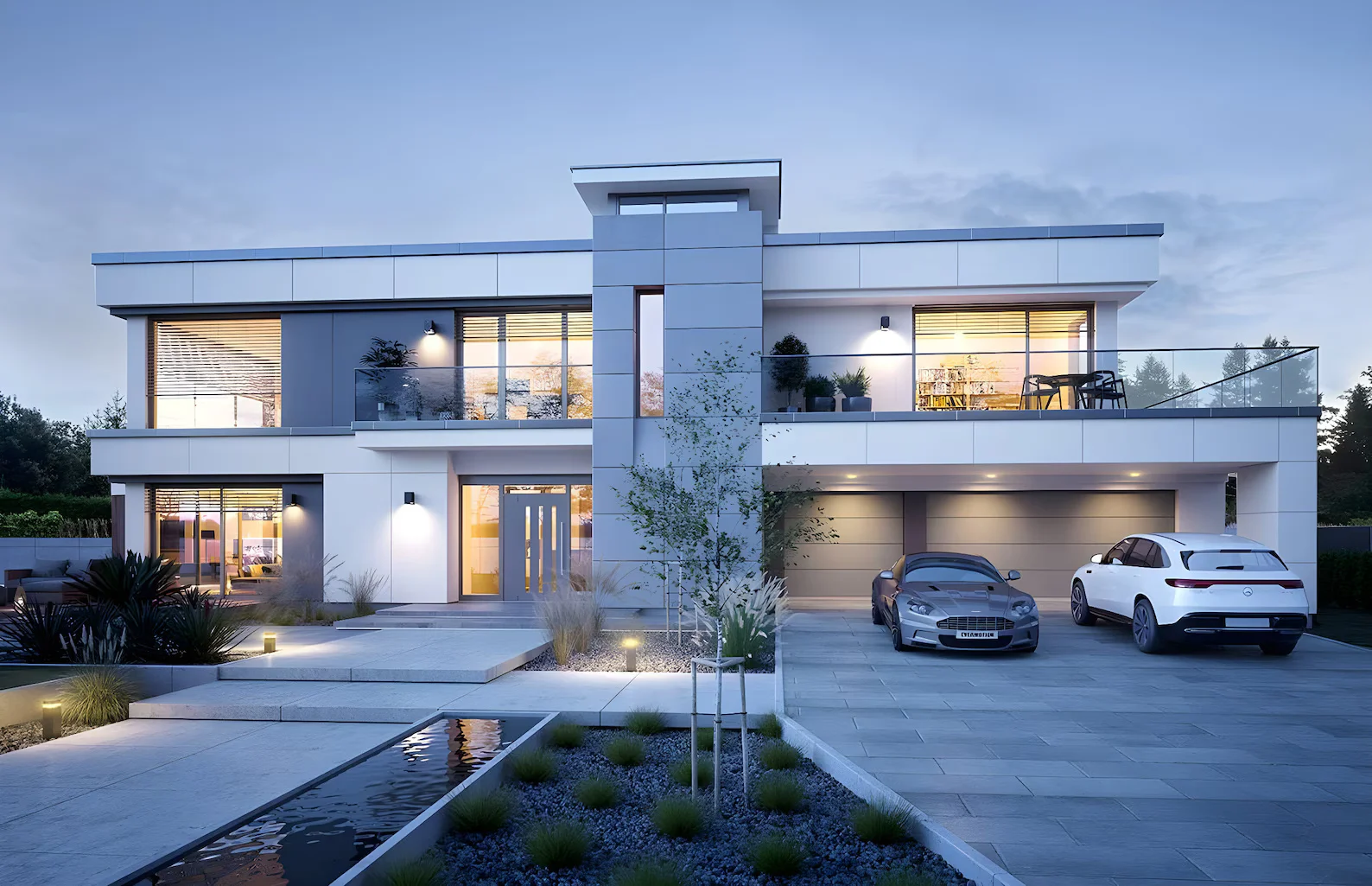 Bedruckte Pläne für modernes Haus, 15 m x 23 m |   4 Schlafzimmer + Loft |   410 m2 Villa Guide Booklet |   DIY-Blaupause (keine Materialien)