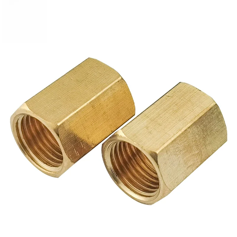 1PCS Messing Rohr Fitting Kupfer Schlauch Hex Kupplung Koppler Schnelle Stecker Innengewinde 1/8 1/4 3/8 1/2 3/4 Für Wasser Kraftstoff Gas