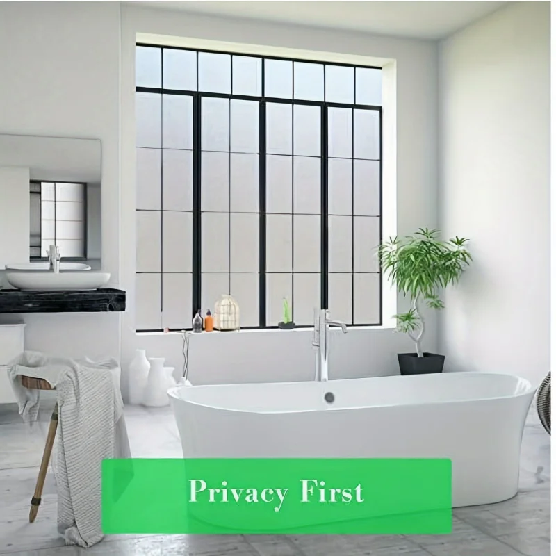 No Glue Removable Window Film Roll Frosted Privacy Static Cling UV Block Heat Block for Home Office Window
