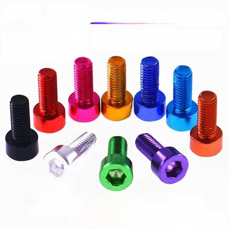 1-5 pièces DIN912 M3 7075 anodisation coloré en aluminium hexagone douille hexagonale tête de capuchon de cylindre Allen boulon vis vis vis à métaux L = 6-40mm