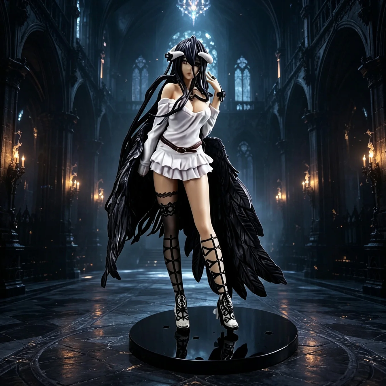 Anime-Figur Schwarze Flügel Dämon Statue Hochwertige PVC-Statue für Fans Raumdekoration Desktop-Dekorationen