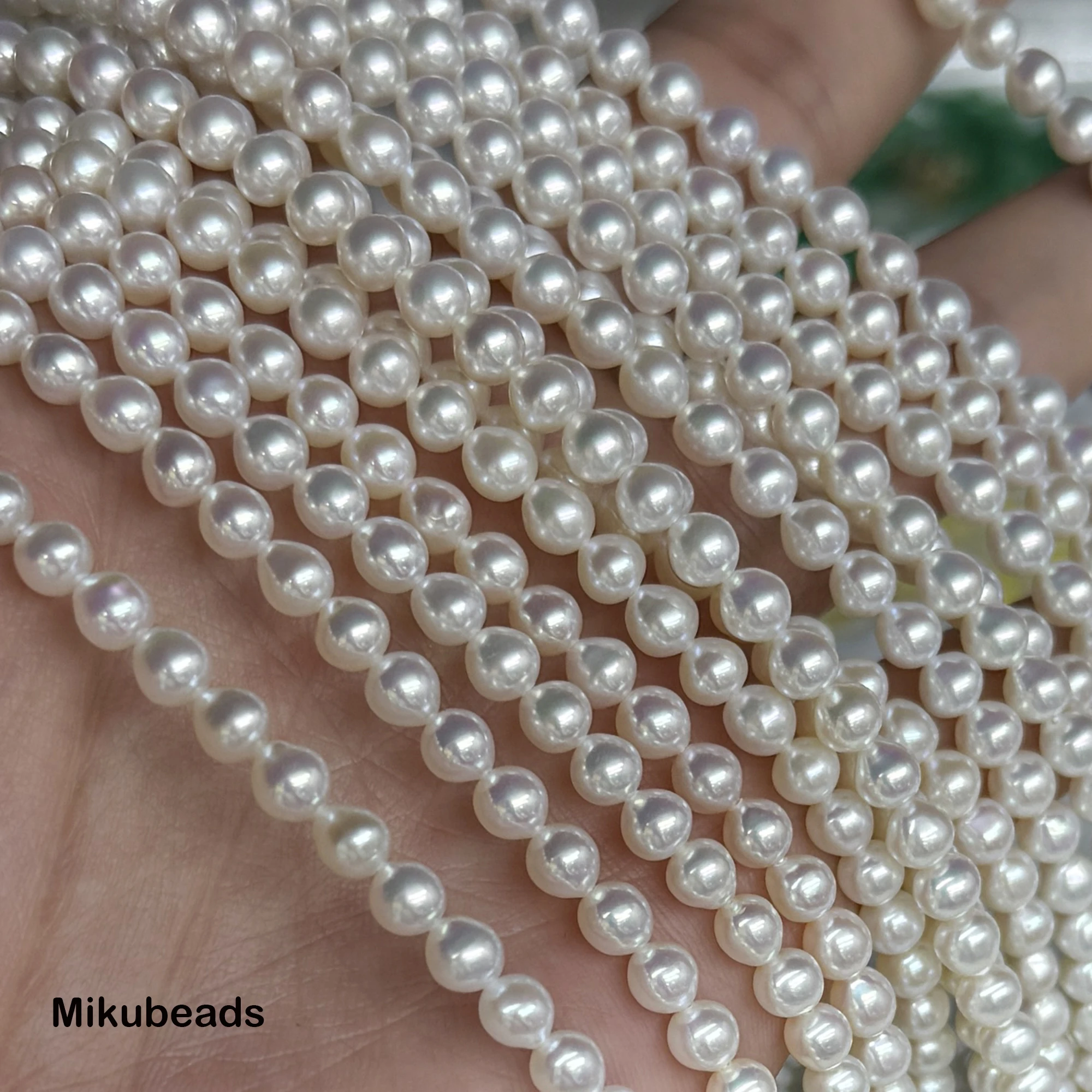 Natural 3A Pearl 4-5mm Smooth Close To Round Loose Beads For Jewelry Making DIY Bracelets Necklace Gift Wholesale