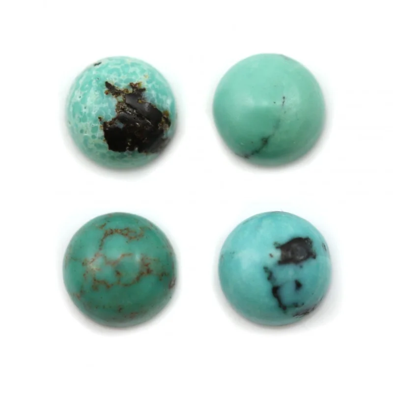 5pcs Turquoise Cabochon Cab Round Shape Natural Gemstone Stone Dome 2-16mm For Jewelry Making Craft Earrings Ring Pendant DIY