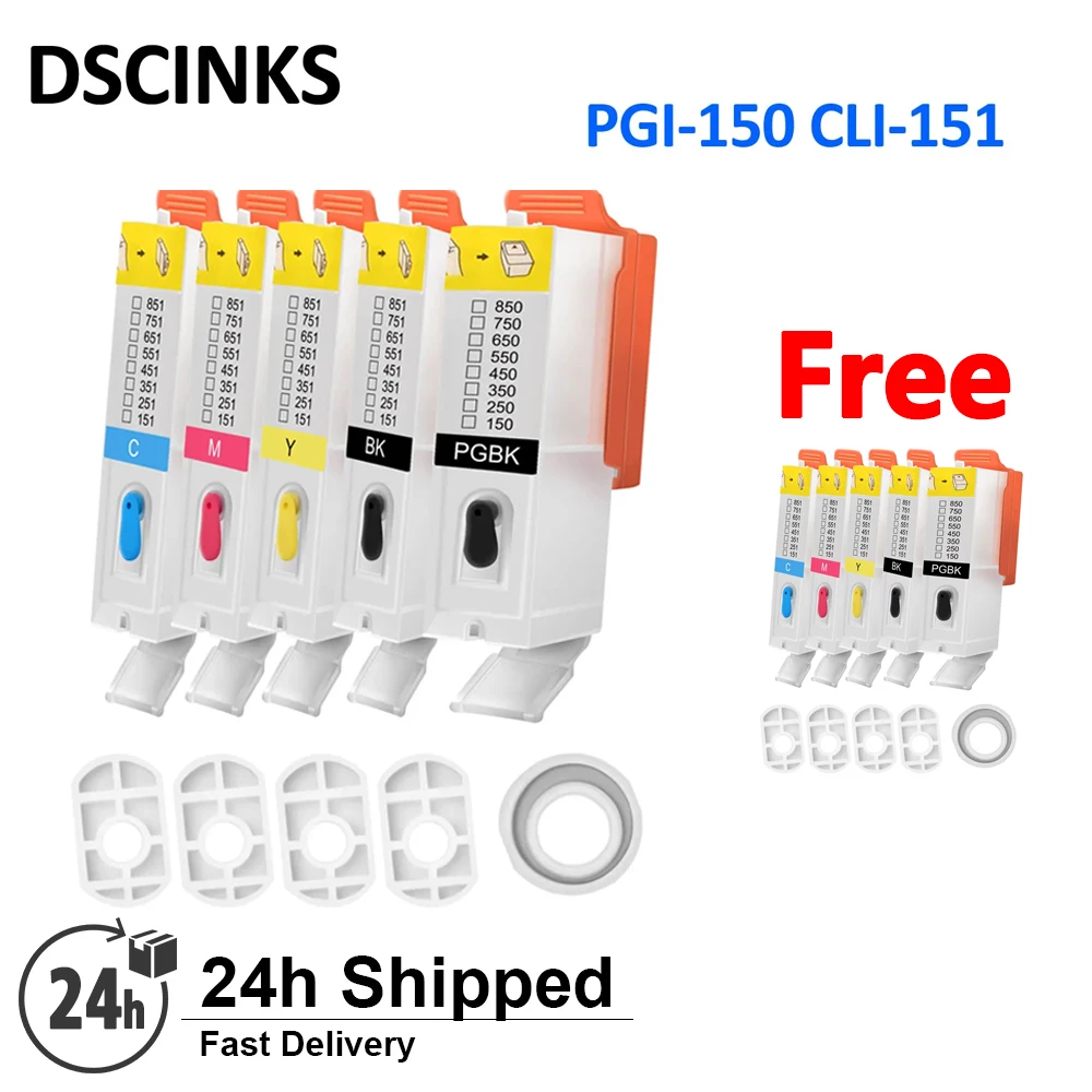 (Kup 1 za darmo 1) PGI-150 CLI-151 wkład atramentowy wielokrotnego napełniania do Canon PIXMA IX6810 MG5410 MG5510 MG5610 MG6410 MG6610 IP7210 MG6310