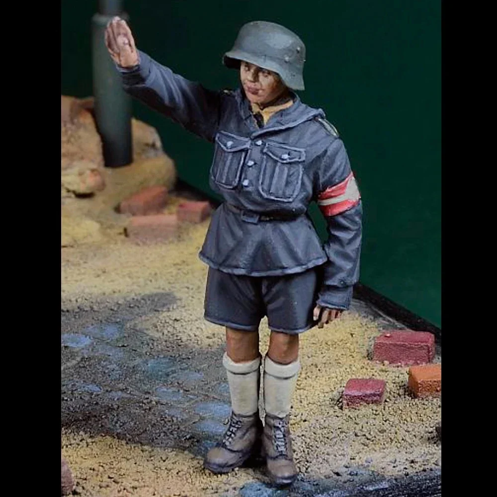 Soldat commandant de la circulation de la seconde guerre mondiale, figurine modèle soldat en résine, thèmes militaires de la seconde guerre mondiale, kit non assemblé et non peint, 1/35