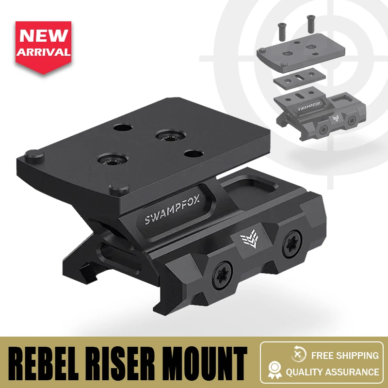 

Тактический подъемник Swampfox Rebel, регулируемый, 1,60 дюймов или 1,40 дюймов, нижняя оптическая Центральная линия высоты, направляющая Пикатинни, точечное крепление для прицела, анодирование