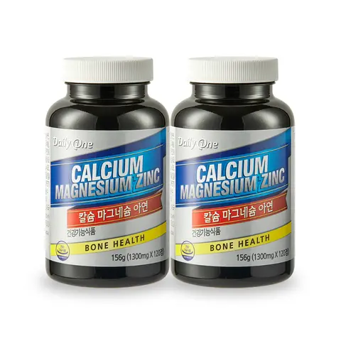 데일리원 칼슘 마그네슘 아연 영양제 1,300mg X 120정 2통