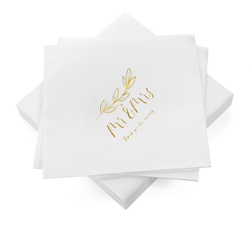 50 Pcs  33×33cm 3 layers Gold stamping wedding light luxury popular napkin