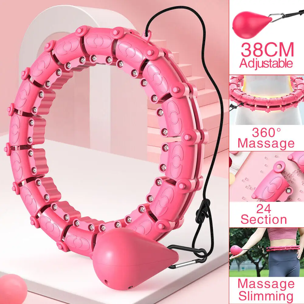 2 in 1 Smart Fitness Workout Hula Circle Hoops with 24 Detachable Knots, Exercise Fit Hoop Suitable for Women and Beginners