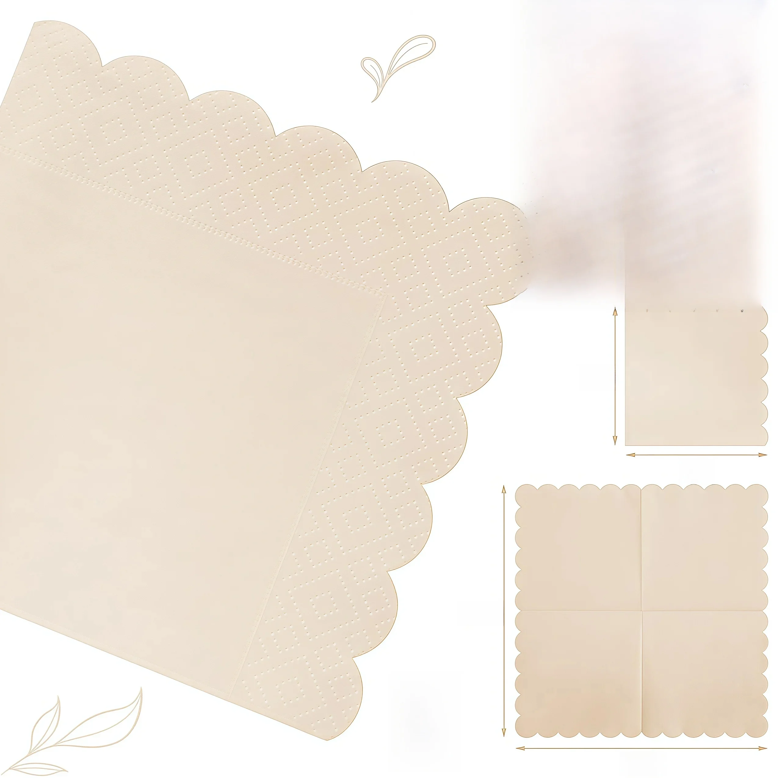 50-300 pièces serviettes en papier jetables serviette de fête serviettes de boisson guardanapos de cocktail festonnés pour dîner de mariage anniversaire 5x5 pouces