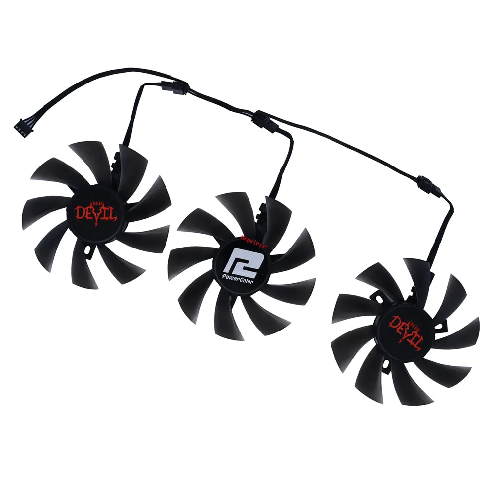 3Pcs/Set DIY T129215BU,Graphics Cooling Fan,GPU VGA Cooler,For Powercolor RX 5700 XT RX5700 Red Devil 8GB,Replace FDC10U12S9-C