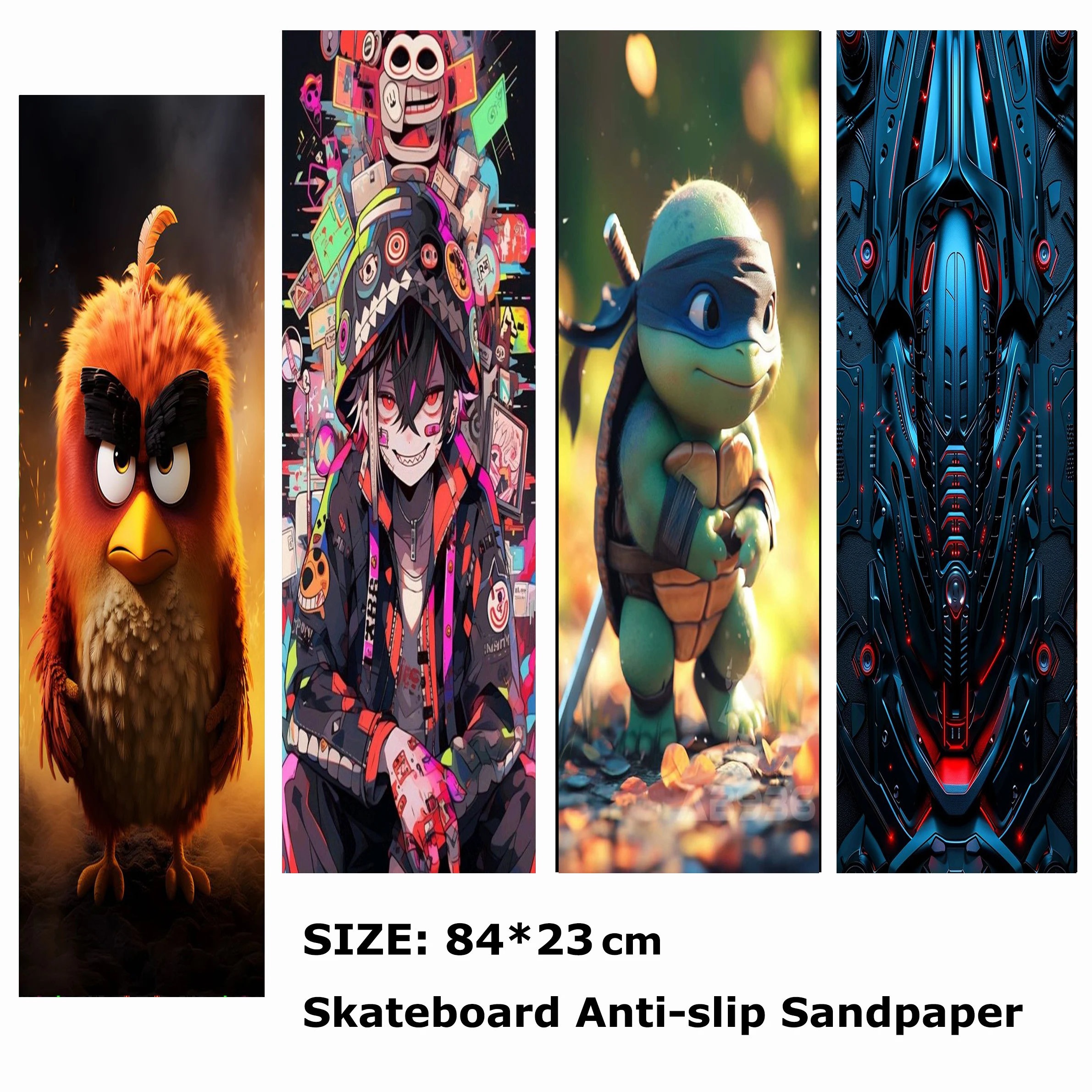 

Anime Cute And Interesting Patterns Electric Scooter Anti-slip Sticker Sandpaper Skateboard Grip Tape Sheet 84*23cm