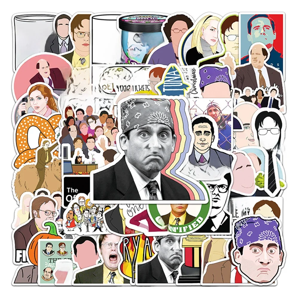 10/30/50pcs Le Bureau Classique Série TV Autocollants Scrapbook Coque De Téléphone Ordinateur Portable Drôle Dessin Animé Graffiti Autocollant Étanche Jouet Pour Enfant