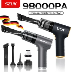 Szuk 98000Pa Draadloze Auto Stofzuiger Mini Krachtige Reinigingsmachine Sterke Zuigkracht Handheld Voor Auto En Thuis Draagbaar