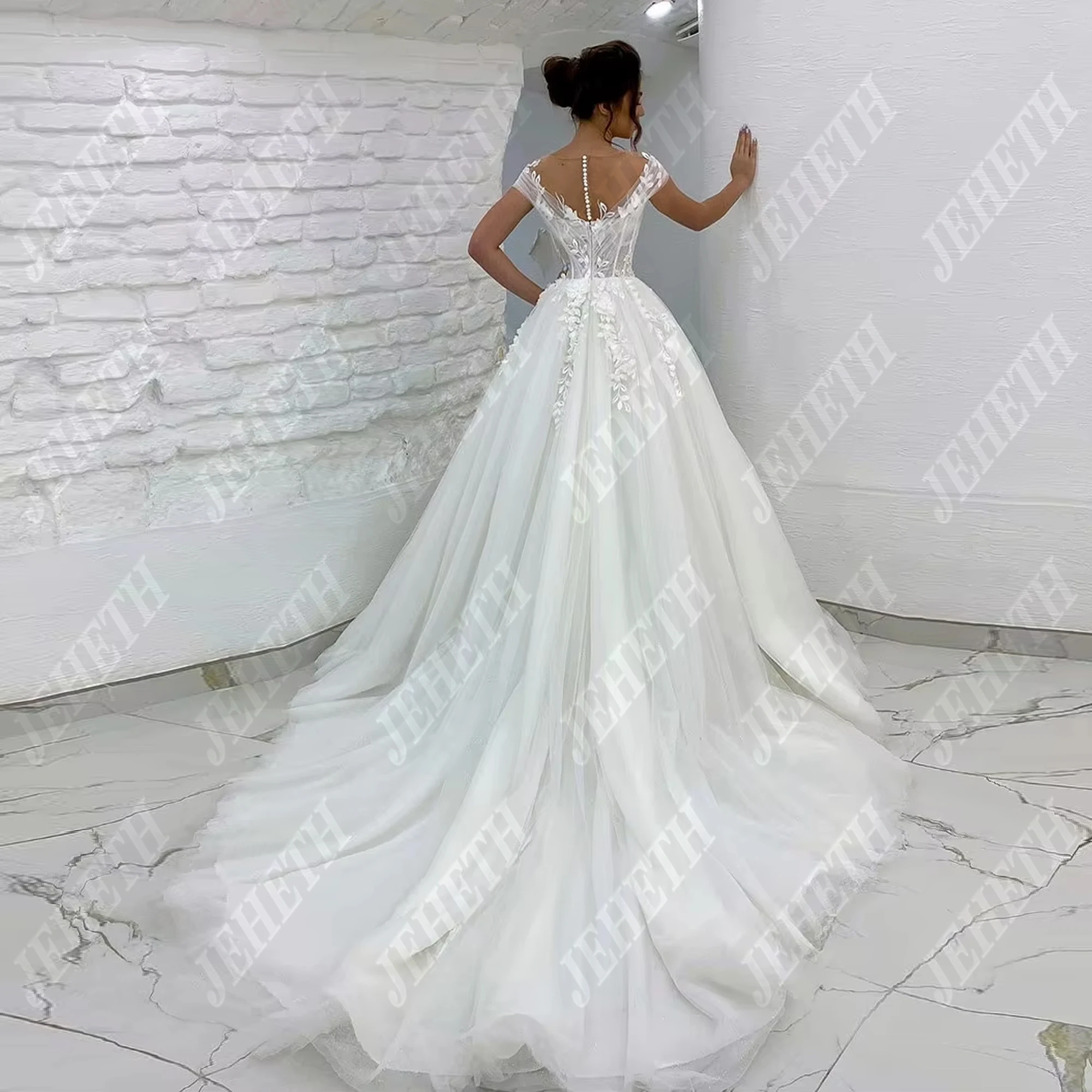 JEHETH  Princess Wedding Dress off The Shoulder 3D Lace Appliques Boho Bride Dresses Vestido De Novia Ball Gowns Customized 2025