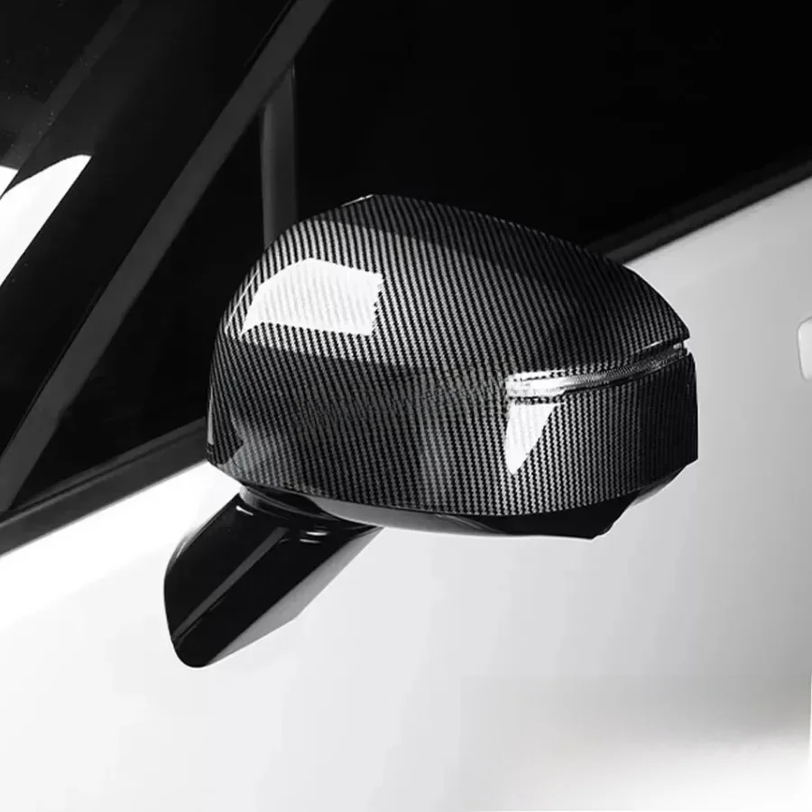 For Hyundai Santa Fe 2024 2025 Carbon Fiber Car Exterior Side Rearview Mirror Cap Cover Protector Trim