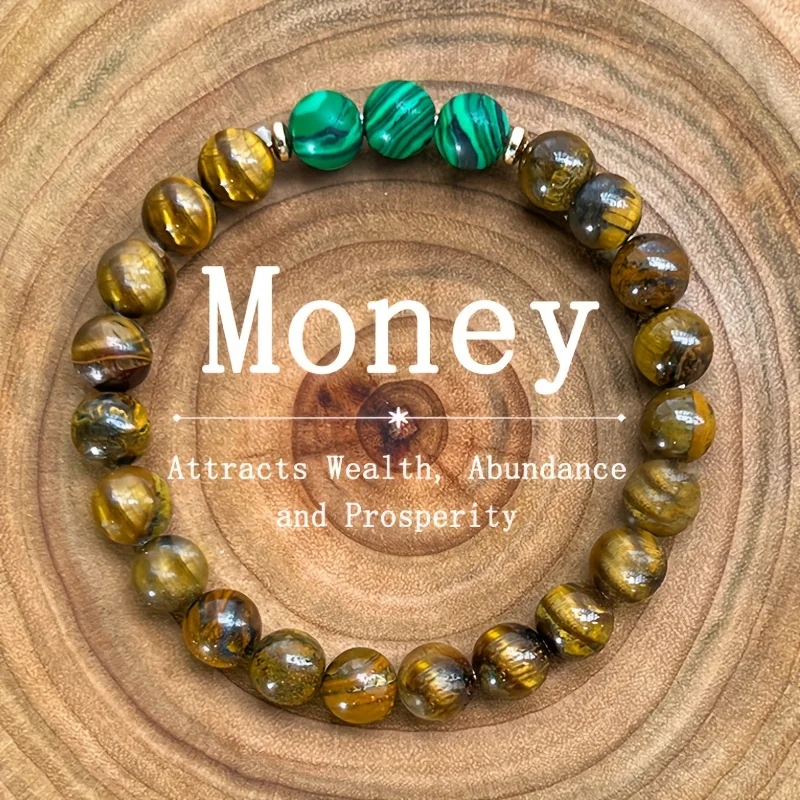 1pcs Tiger Eye Stone Bracelet Bracelet Malachite Growth Resilience Vitality Bracelet Jewelry Gift