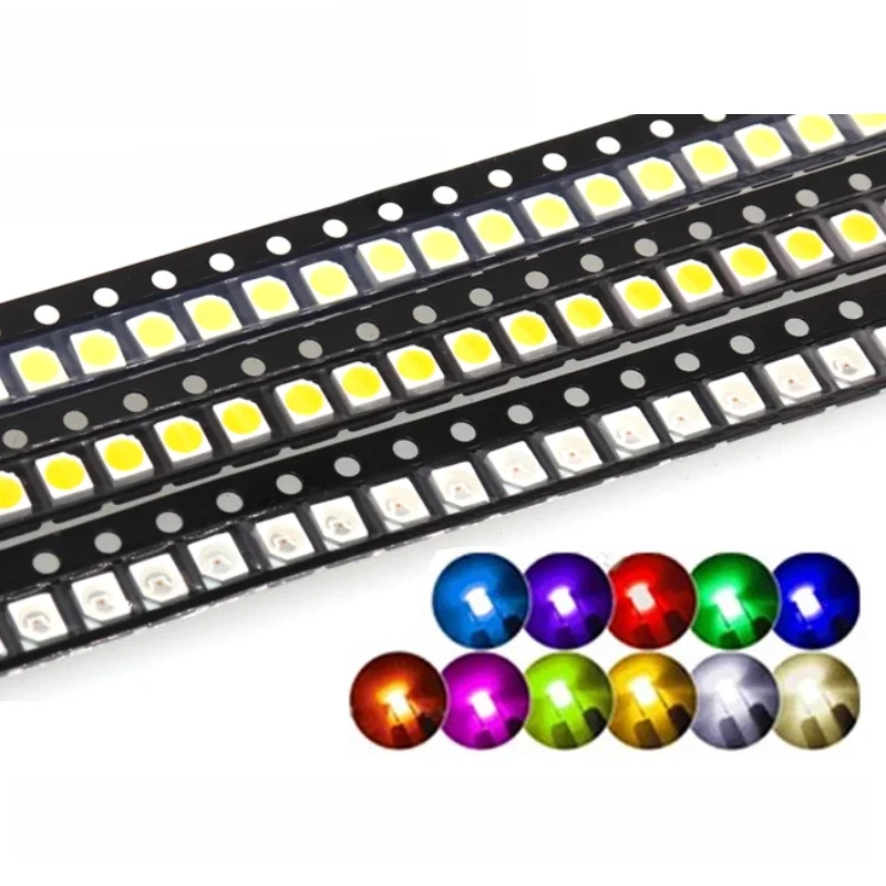 100 sztuk Super jasny 3528 1210 LED SMD czerwony zielony niebieski żółty biały RGB pomarańczowy różowa dioda LED dioda 3.5*2.8*1.9mm — zdjęcie 2