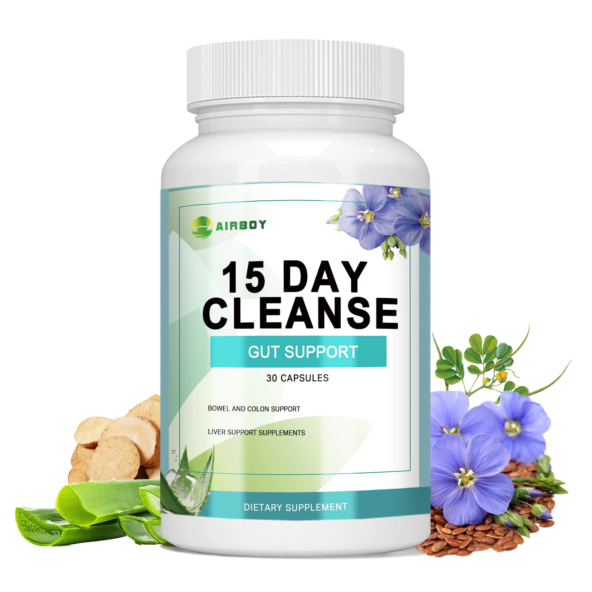 15 Day Cleanse and Detox - Supports Gut Health, Improves Digestion, Metabolism and Promotes Weight Management - 30 Capsules