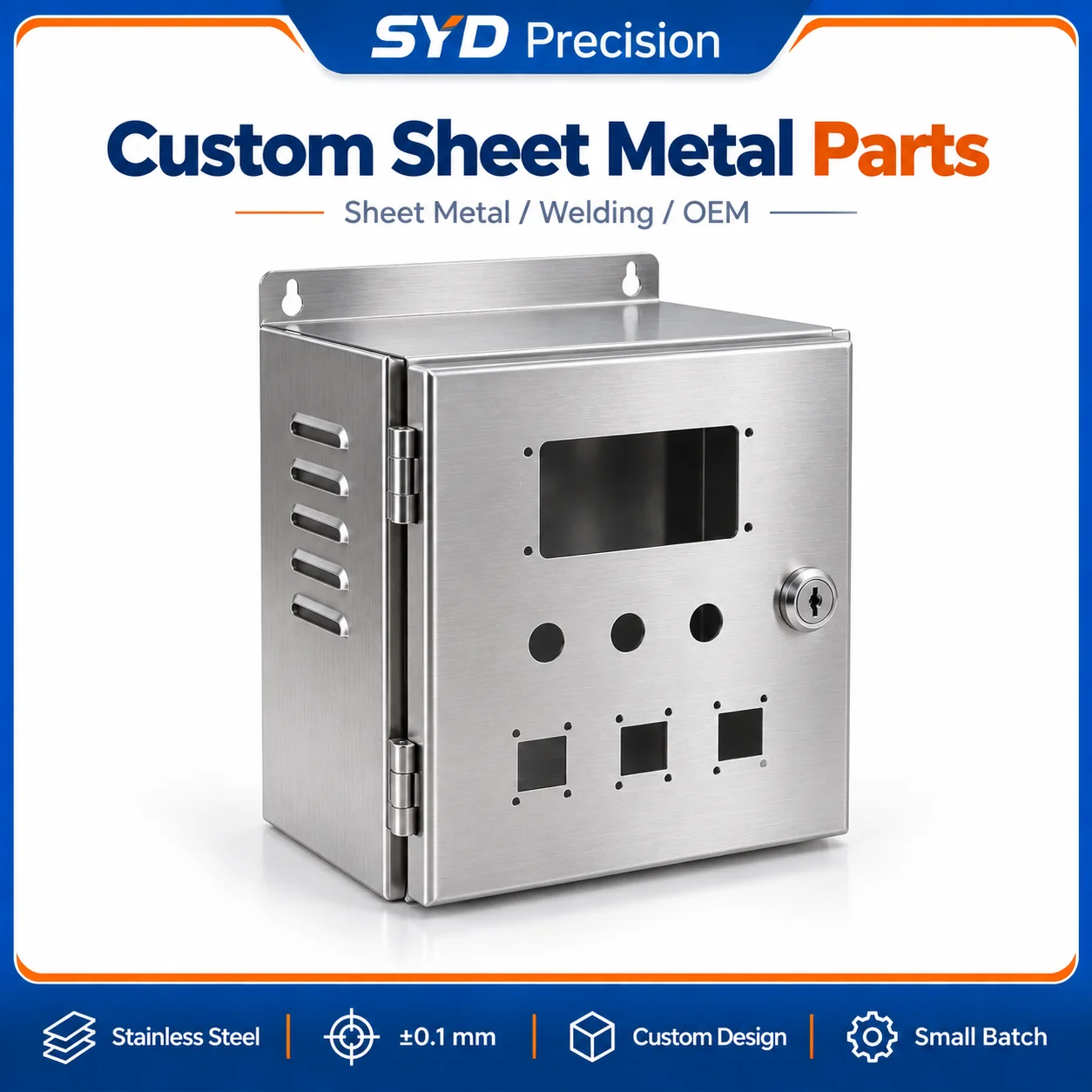 Custom Stainless Steel Sheet Metal Enclosure Electrical Cabinet OEM Fabrication Service
