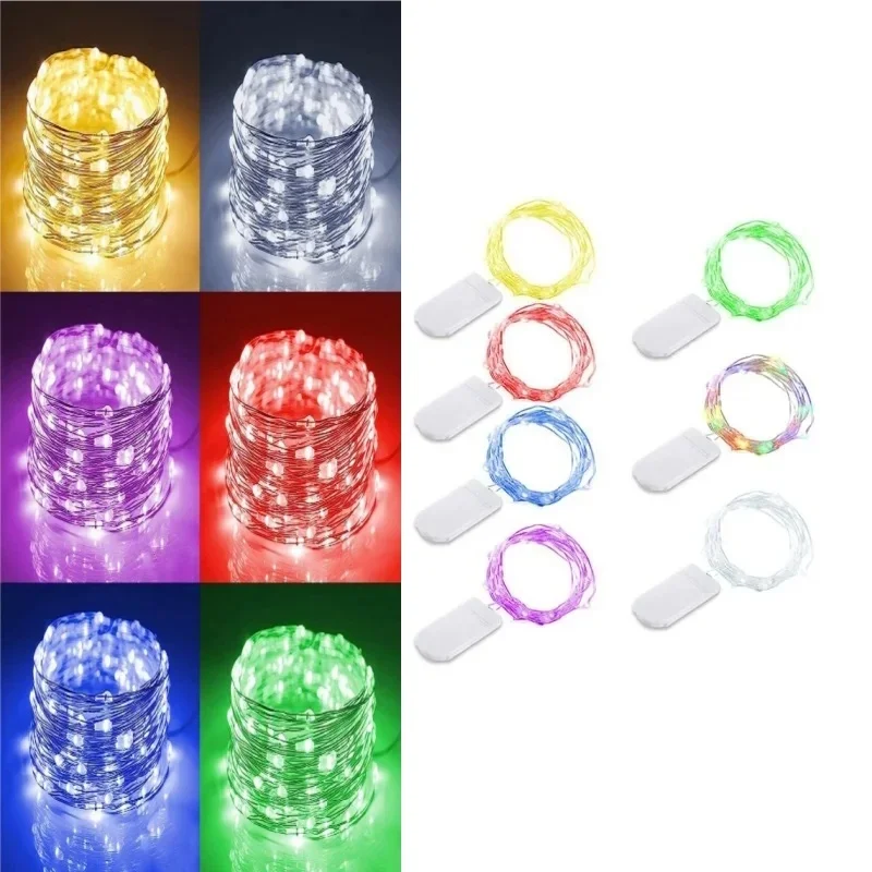 Lumières dégradées de fil de cuivre de LED, guirlandes lumineuses pour la chambre à coucher, décoration d'arbre de Noël, Ramadan, mariage, bricolage