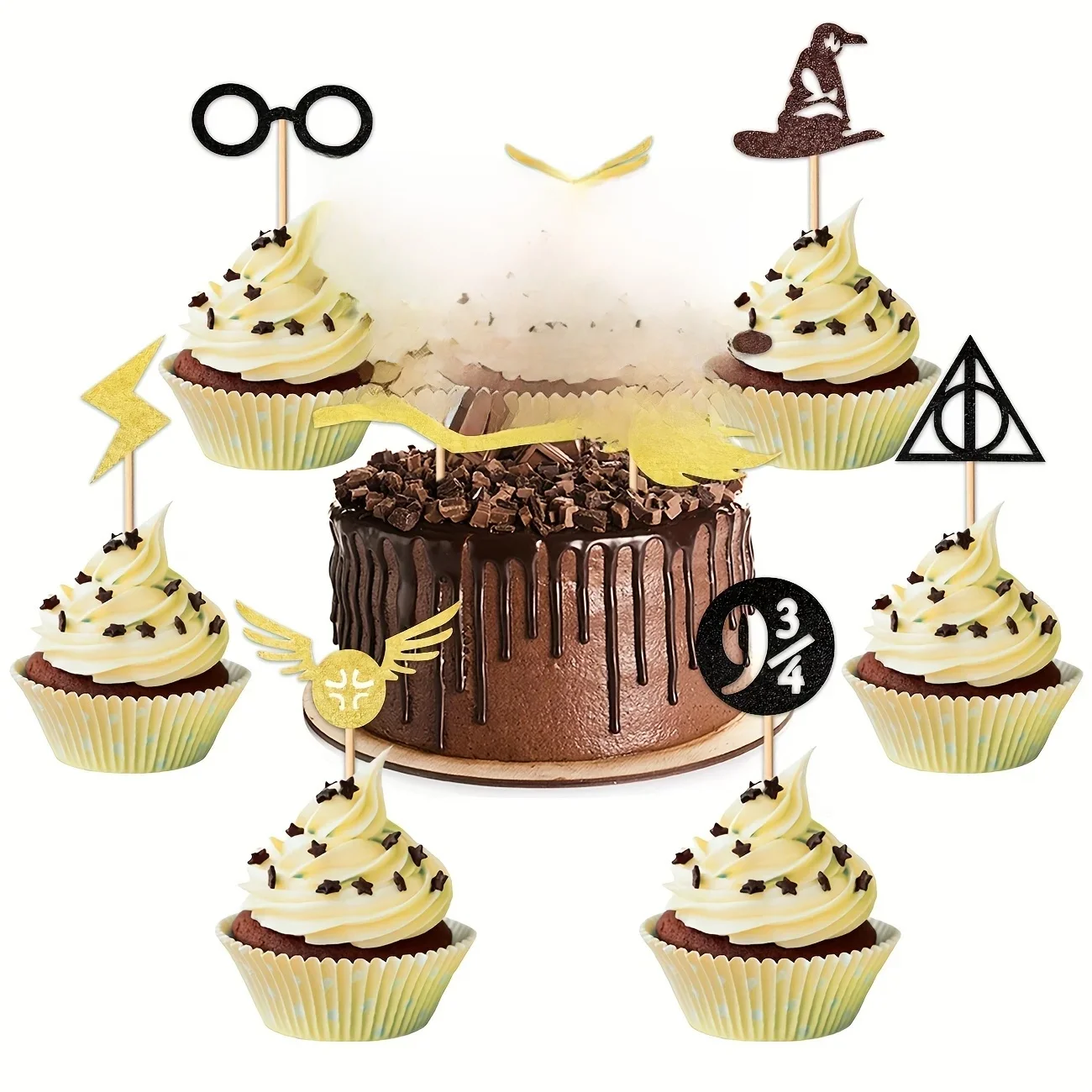 13er Pack Zauberer Cupcake Topper Glitzer magisch inspirierte Cupcake Picks für Zauberer Thema Party begünstigt Geburtstags feier Kuchen Dekor atio