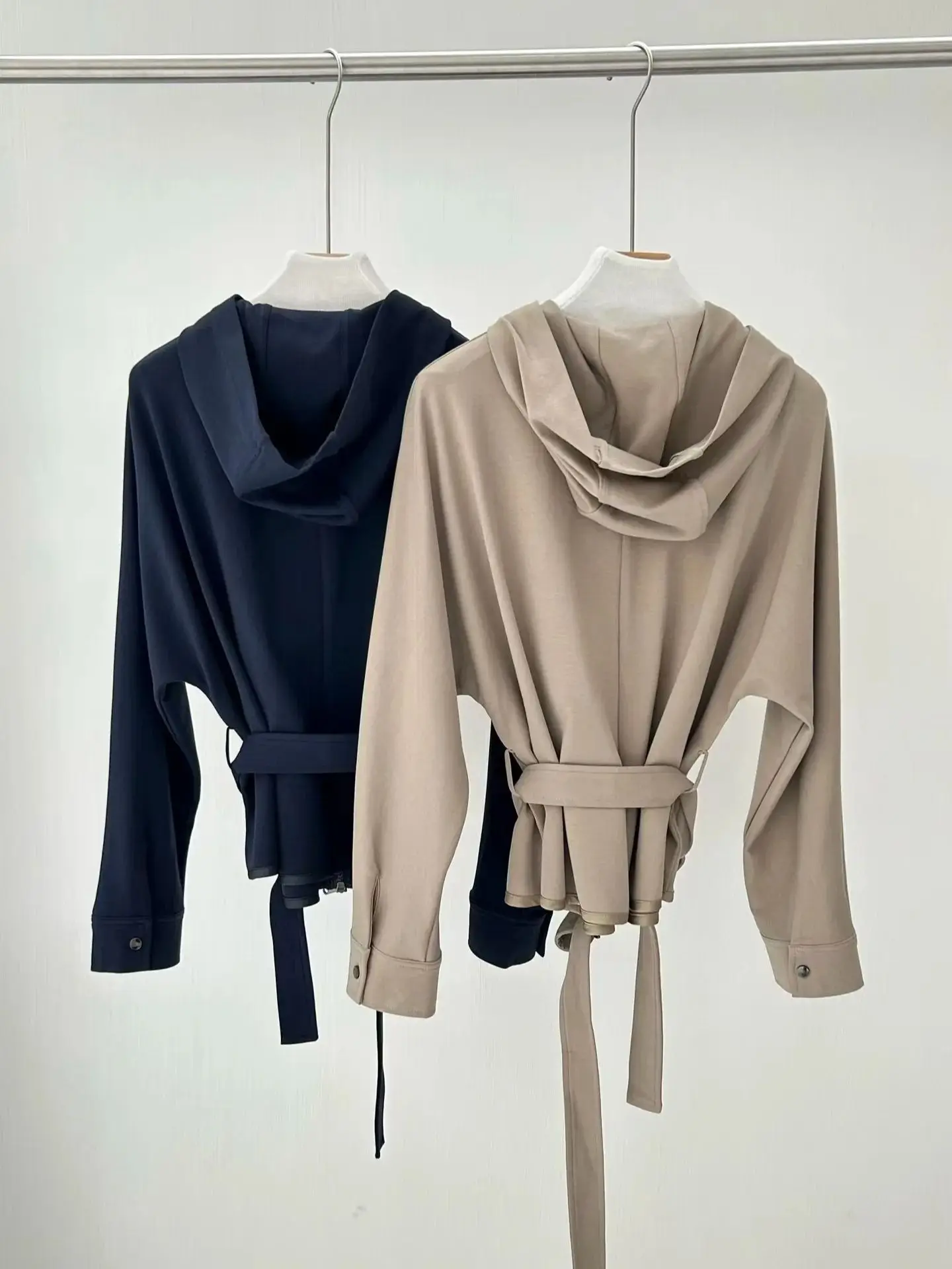 Lente casual casual katoenen jersey broekpak met capuchon