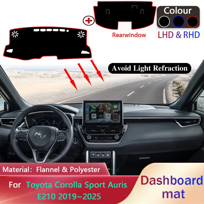 

Коврик на приборную панель автомобиля для Toyota Corolla Sport Auris E210 2019 ~ 2025 2020, задний коврик, солнцезащитный коврик, коврик для приборной панели, аксессуары