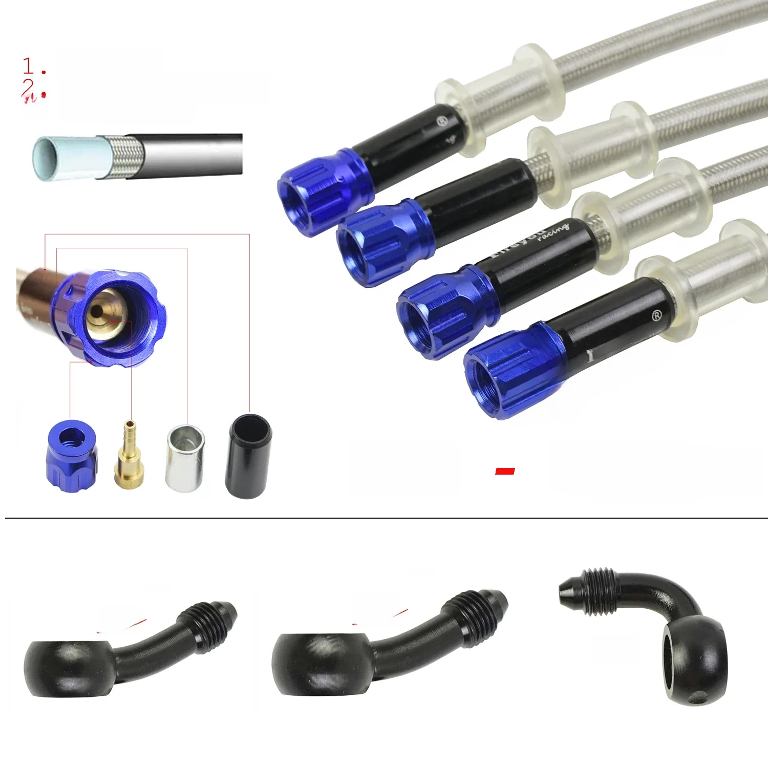 AliExpress Fireyouracing Moto Braided Hose Motorcycle Dirt Bike Brake Steel Oil Line Quick Release Banjo Street Pit Bike Pipeline Latiguillo Freno ATV