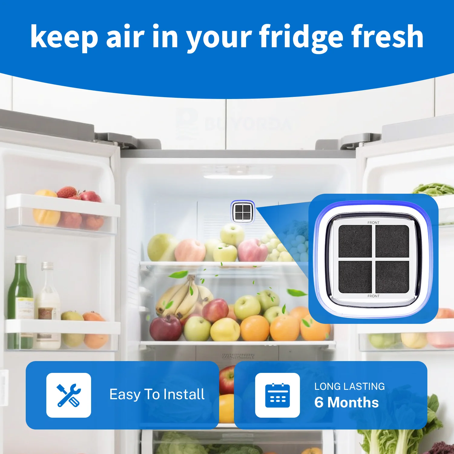 فلتر هواء بديل للثلاجة متوافق for LG LT120F و for Kenmore Elite 9918 موديلات ADQ73214402 ، ADQ73214404 ، ADQ73334008 ، LMXS30776S ، عبوة 3 صناديق