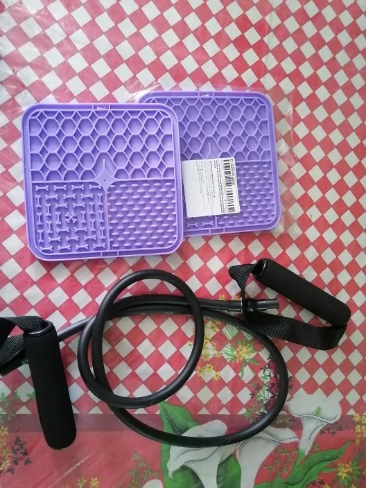 Customer review photo for Dog Lick Mat with Suction Cups