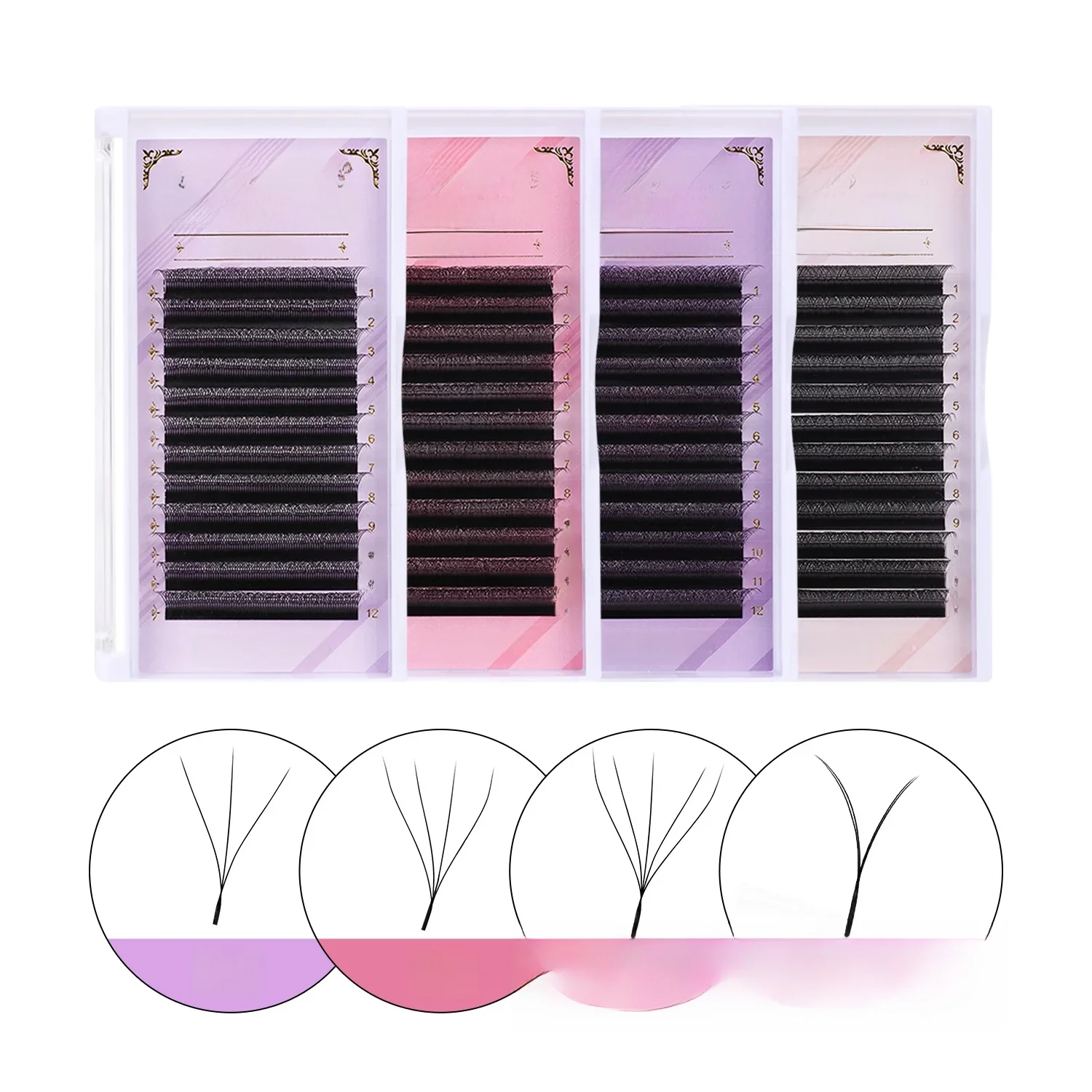 ARISON Lashes W 5D/4D/3D przedłużanie rzęs Premade Volume Easy Fan YY Lash naturalne miękkie sztuczne rzęsy dla niestandardowego logo — zdjęcie 2