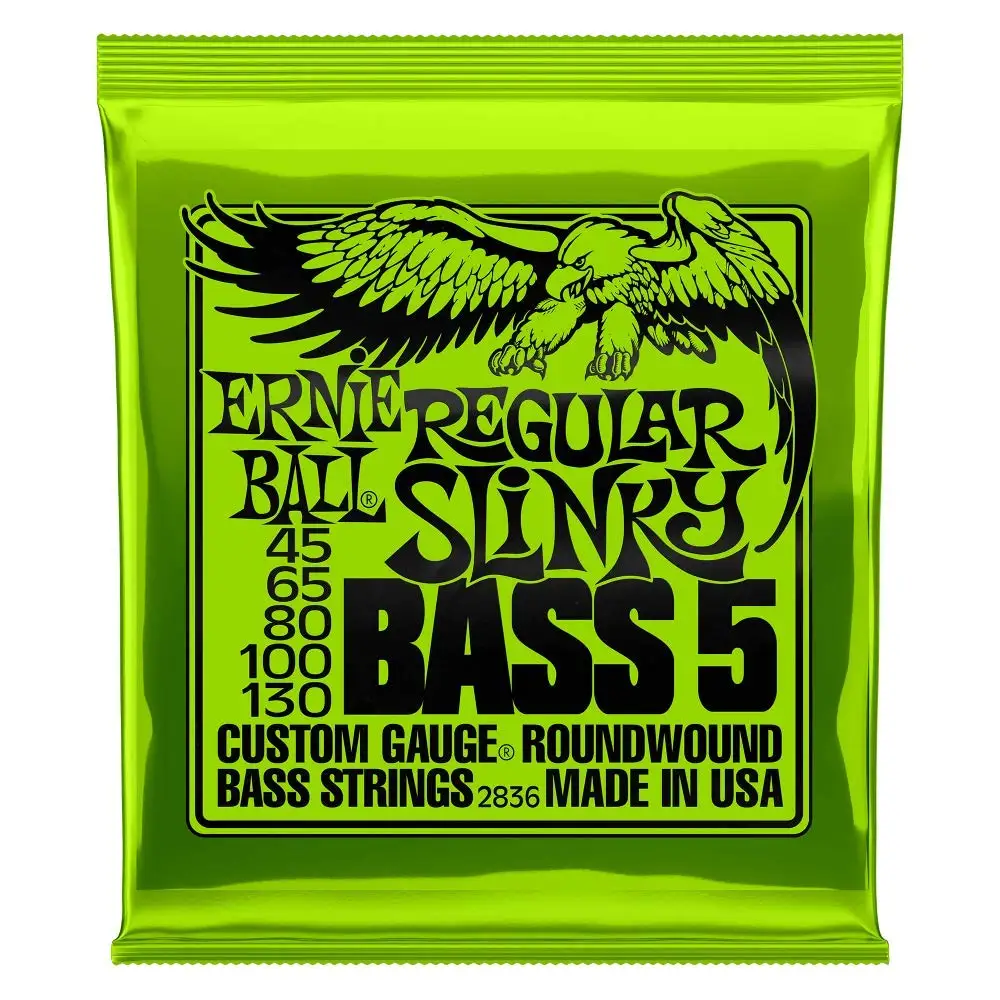 Ernie ball 2836-Cuerda de Bajo enrollado Regular, cuerdas niqueladas a prueba de óxido, instrumentos musicales, 2824, 2833