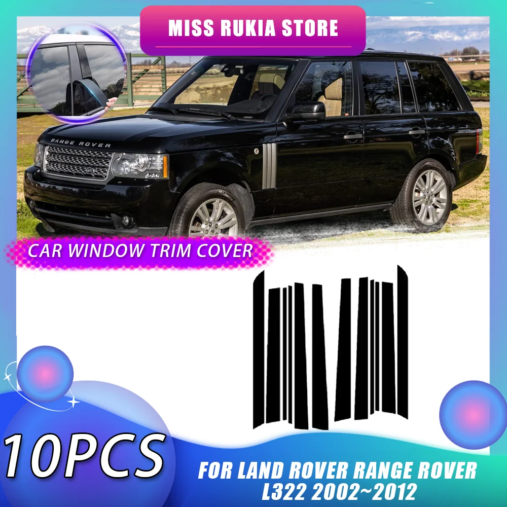 Car Window Trim Cover for Land Rover Range Rover L322 2002~2012 Carbon Fiber Chrome Door Pillar Posts Sticker Decal Accessories