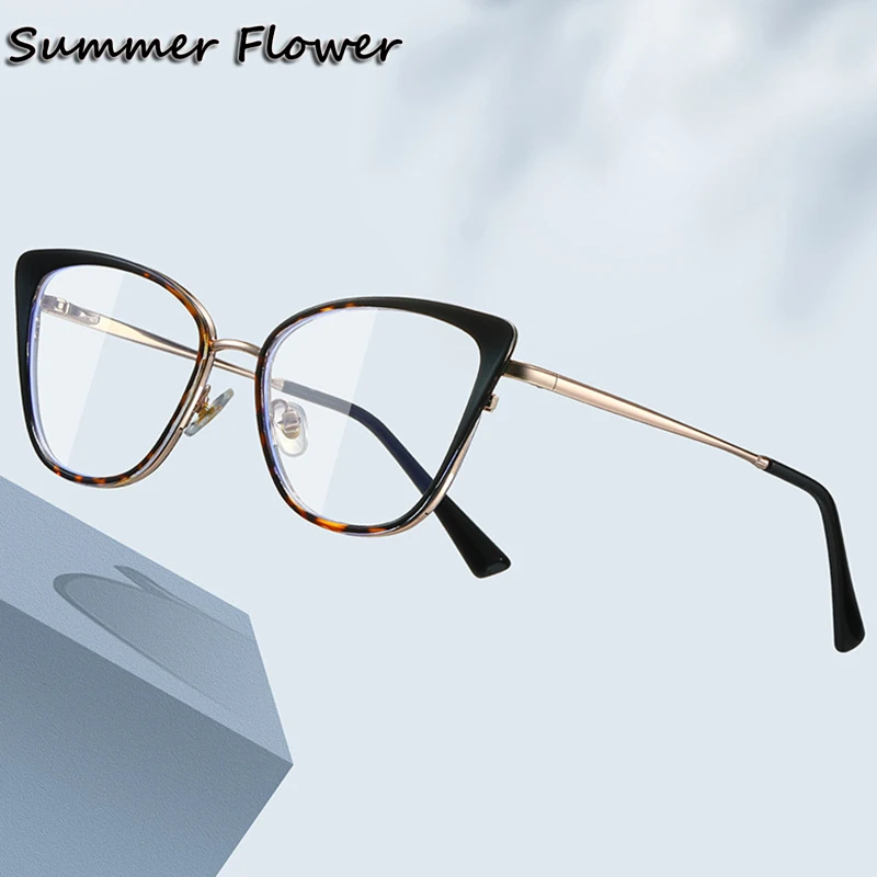 

Cat Eye Women Eyewear TR90 Optical Prescription Glasses Frame Spring Hinge Alloy Temples Eyeglasses Dual Color Fashion Spectacle