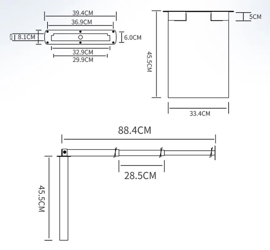 Stainless Steel Yacht Marine Box Ladder Box Hidden Telescopic Water Ladder Three Step Ladder Boat Tail Ladder