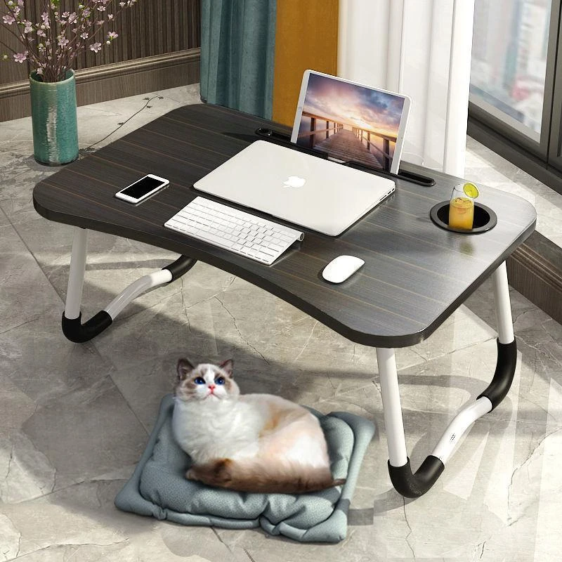 Mesa Para Cama Sofá Dobrável Portátil Para Notebook Home Office Com Suporte Para Copo