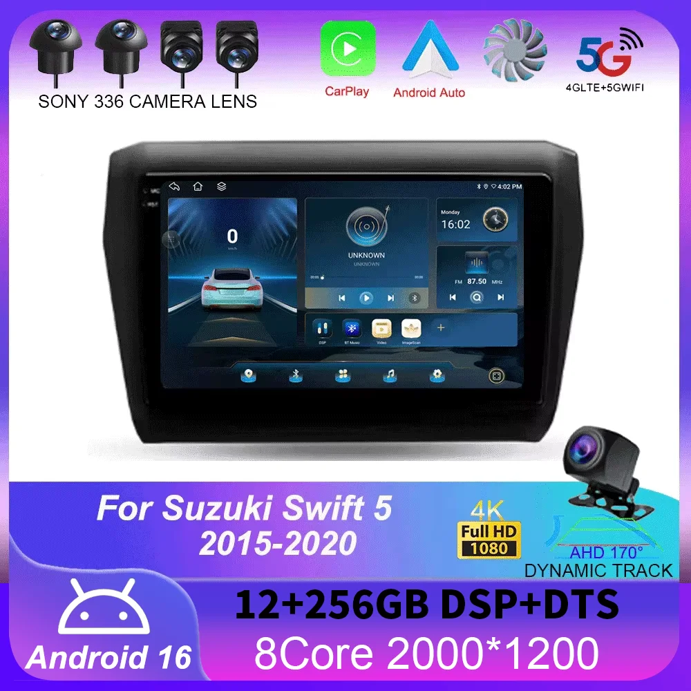 For Suzuki Swift 5 2016 - 2020 Car Radio Multimedia Video Player Navigation Stereo GPS Android 16