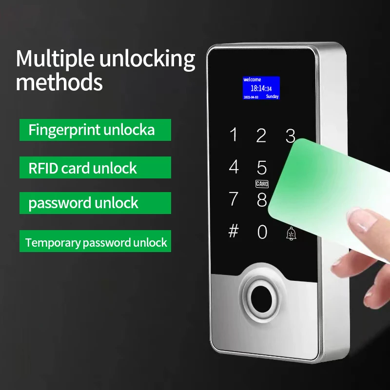 Dispositivo di riconoscimento delle impronte digitali IP67Wateproof RFID 125Khz 13.56Mhz WG26/34 3000 utente con tastiera di controllo accessi pulsante campanello