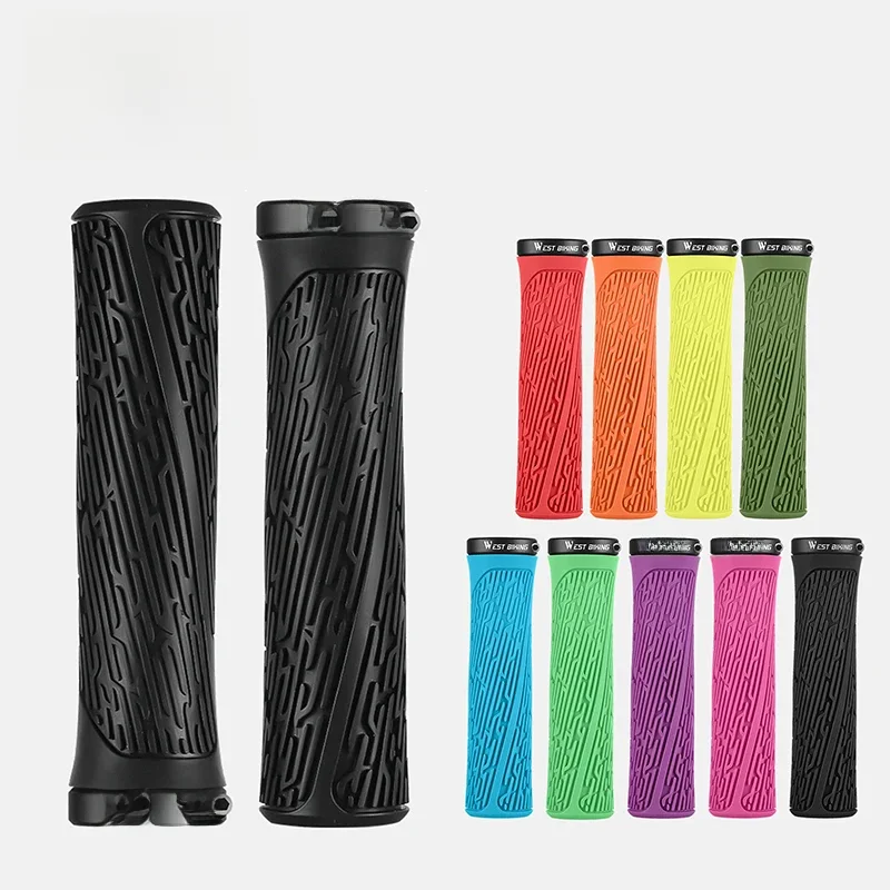 AliExpress West Biking WEST BIKING Bicycle Grips Soft Rubber MTB Road Bike Handle Bar Grips Shockproof Anti-Slip Handlebar Cover Cycling Accessories