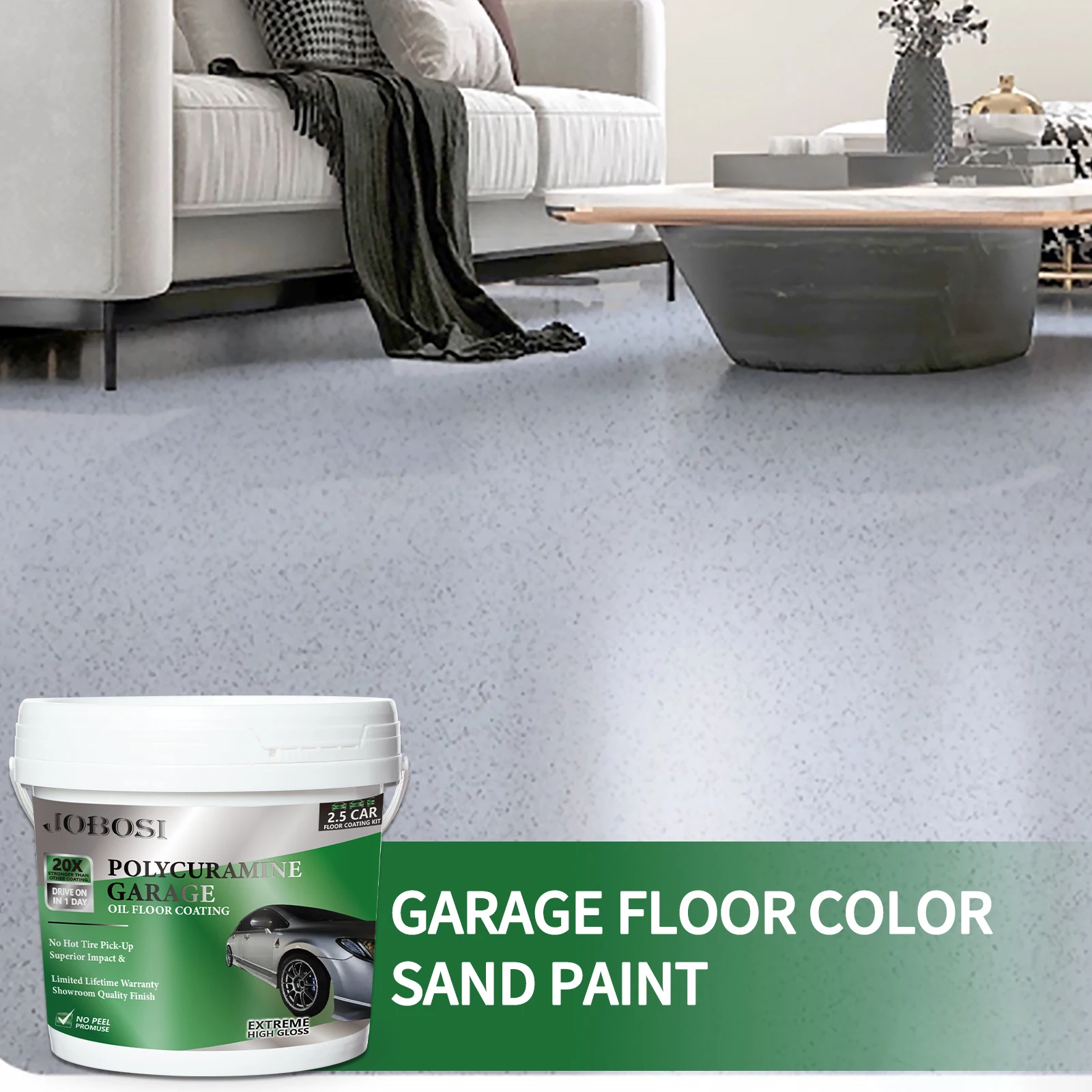 طلاء أرضية رملية من إيبوكسي، تسوية ذاتية - جالون 1.41 جالونًا، جراج ورشة عمل باللون الرمادي البحري مع مثبط الصدأ |   لمسة نهائية مزخرفة مضادة للانزلاق