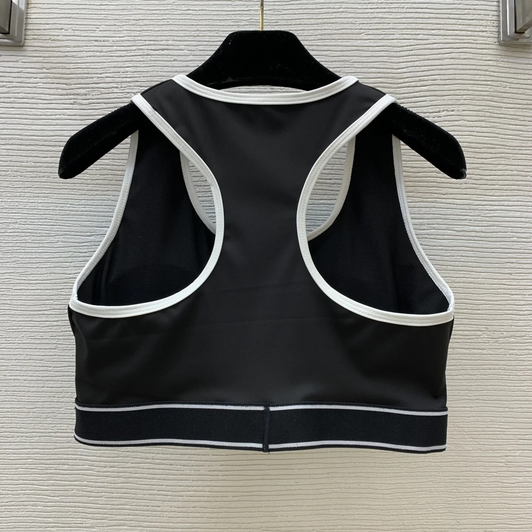 

High quality spring and summer women's contrasting ribbon edge yoga fitness suit SU316