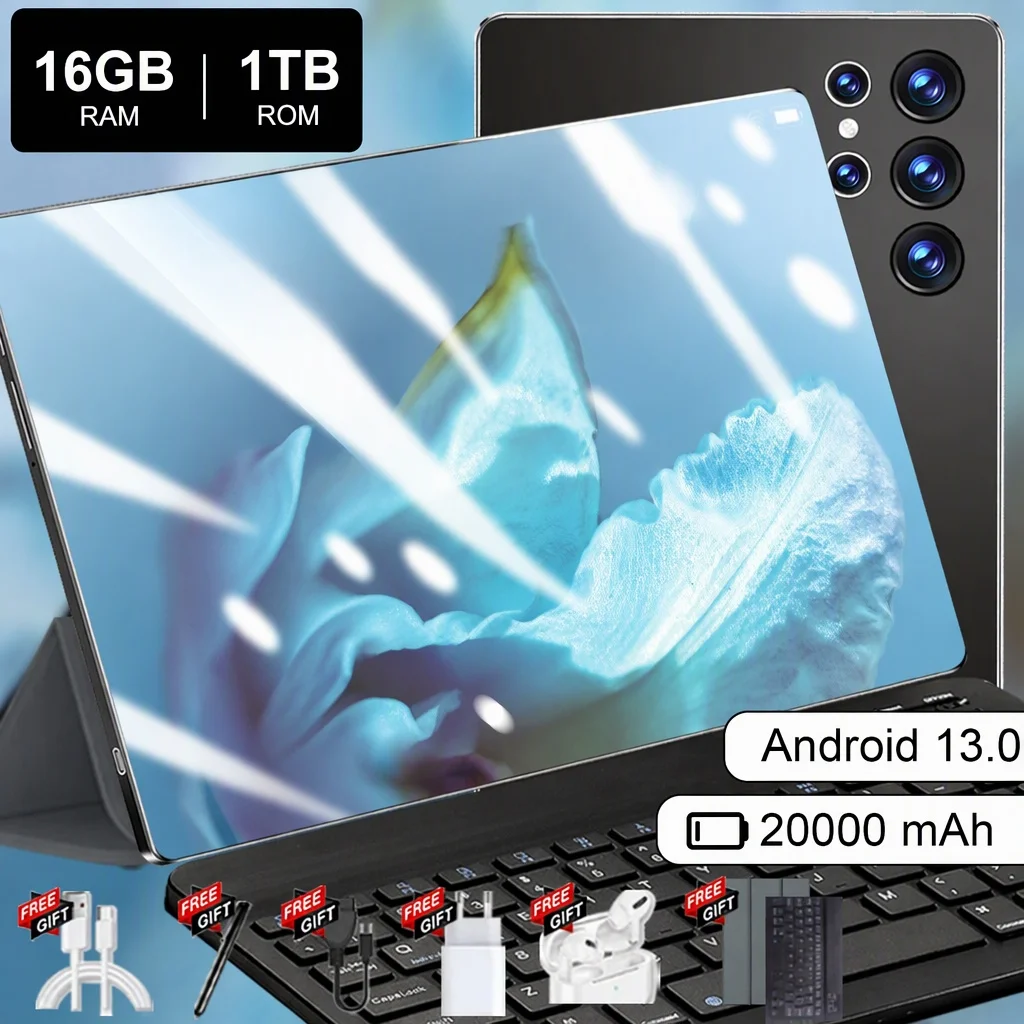 Nueva Tablet Android 2026, Pantalla HD de 10.36 Pulgadas, Batería de 20000mAh, Almacenamiento de 16GB+1TB, Procesador de 14 Núcleos